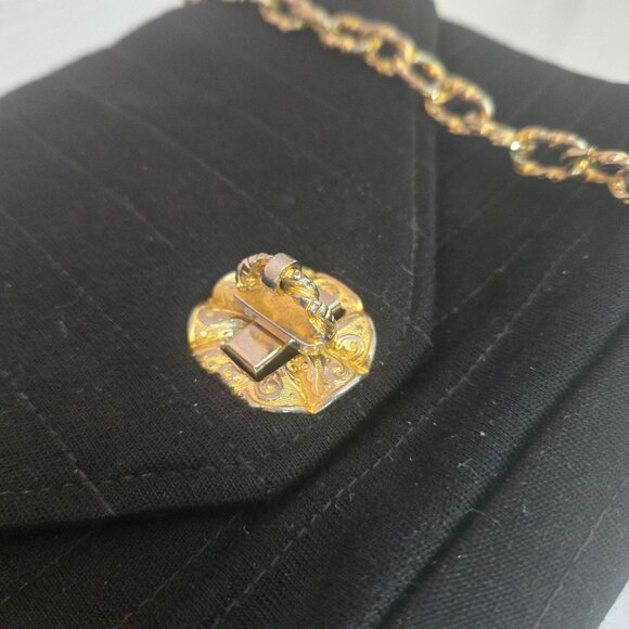 Vintage Black Cloth Micro Envelope Flap Crossbody - Picture 5 of 6